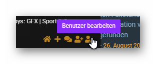 Benutzervorschau, Button ACP, User bearbeiten