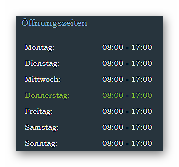 Öffnungszeiten